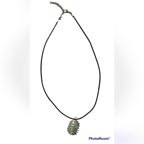 Aventurine Cord Necklace unisex - Picture 2 of 2